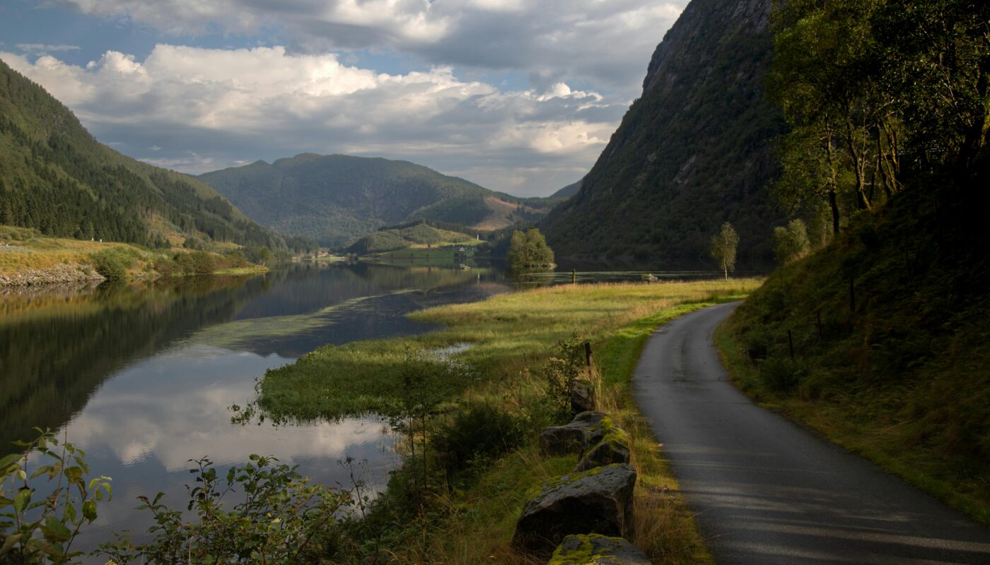 https://www.pexels.com/photo/scenic-road-along-norwegian-fjord-in-summer-34584609/