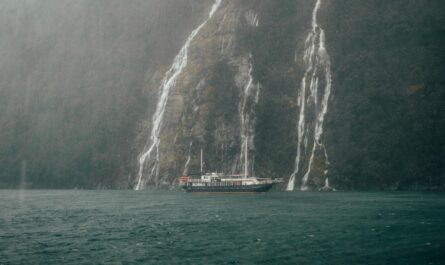 https://www.pexels.com/photo/passenger-ship-near-waterfall-on-sea-shore-13131499/